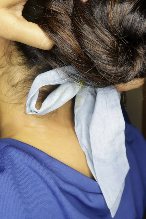 INDIGO HAIR RIBBON